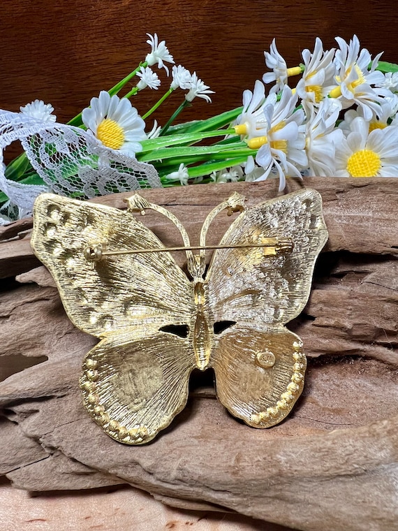 Vintage Kenneth Jay Lane Enamel and Rhinestone Bu… - image 2