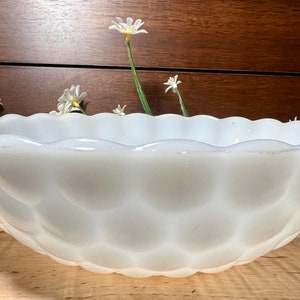 Vintage Anchor Hocking 8 1/4&quot; Milk Glass Serving Bowl