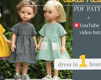 Easy PDF Schnittmuster für Paola Reina 32 cm 13"Puppe zum nähen von Trachtenkleid
