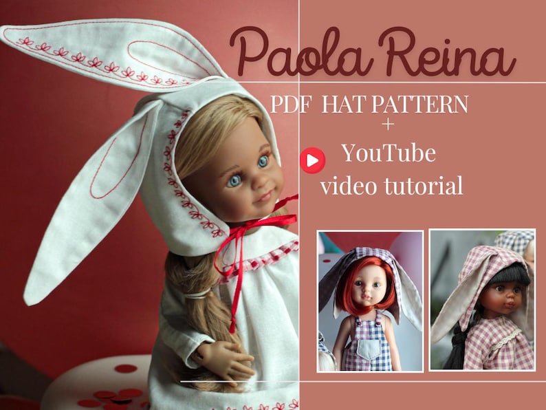 PDF Pattern for Paola Reina Rabbit Hat 32cm 13
