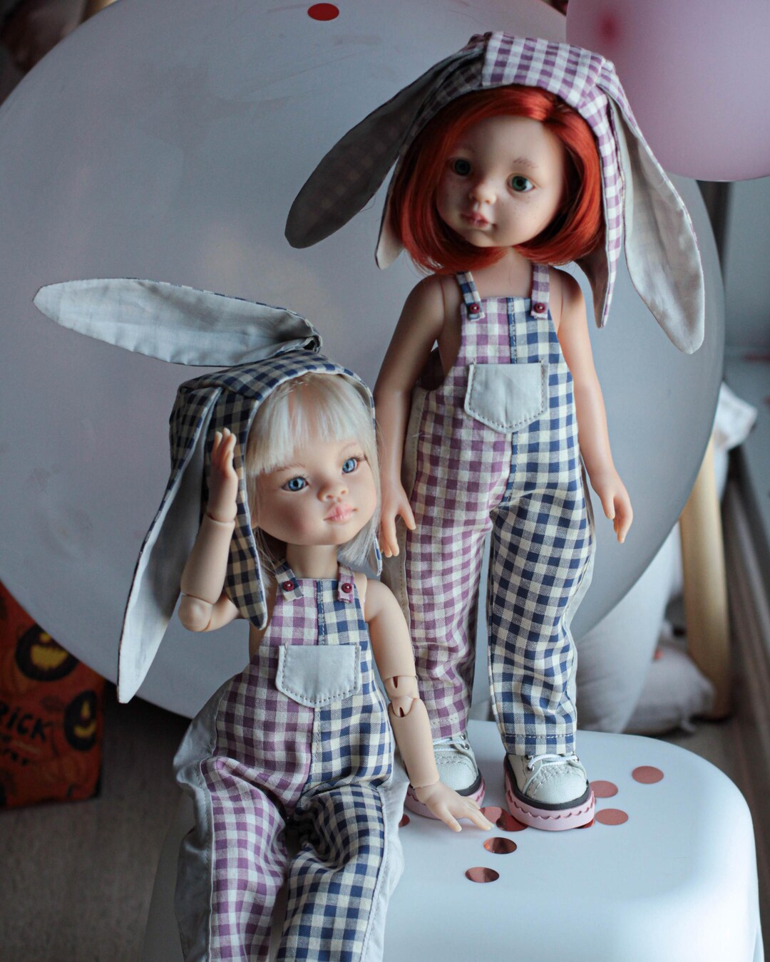 Paola Reina Rabbit Overall Set 32cm 13 14 Inch Doll Sneakers Linen ...