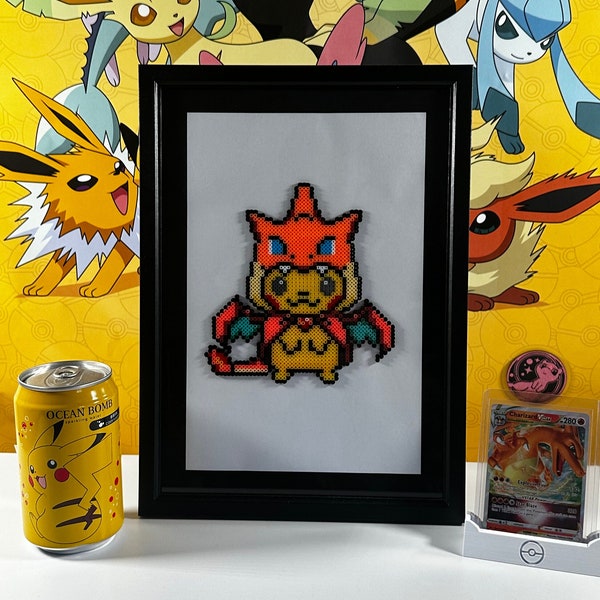 Poncho Pikachu Charizard Hama Bead Pokémon Art