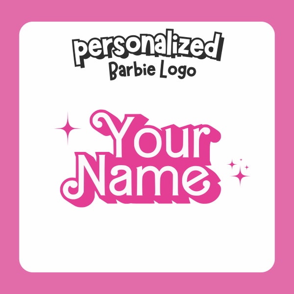 Personalized Custom Barbie Inspired PNG SVG Bundle Font Clipart Letters Numbers for Birthday Shirt Invitation Nametag Digital Download