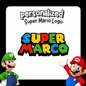 Personalisierte benutzerdefinierte Mario Bros PNG SVG Bundle Schriftart Clipart Buchstaben Zahlen für Geburtstag Shirt Einladung Luigi Vorlage Digitaler Download