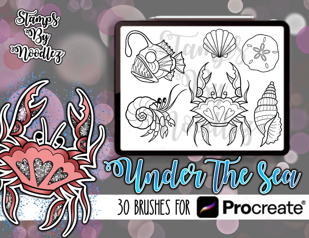 Under the Sea Ocean Stamps for Tattoo Artists 30 Procreate Brushes - Etsy