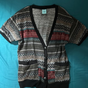 Vintage Knit Short Sleeve Cardigan