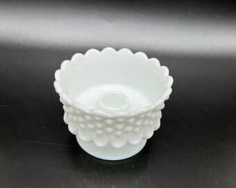 Fenton Hobnail Footed Milk Glass Candle Holder Fenton Candle Holder Footed Candle Holder