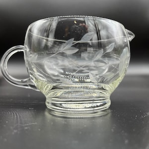 Princess House Etched Crystal Creamer 1900s