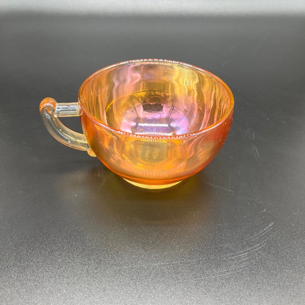 Vintage Marigold Carnival Glass iridescent teacup depression glass