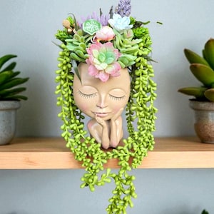 head planter, lady face planter, face planter, indoor planter, outdoor planter, housewarming gift, gift for her