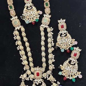 Bollywood style Kundan Raani haar/extra long Necklace/Indian Jewelry/ High quality kundan Mala Set/ Bollywood jewelry/ bridal long Necklace