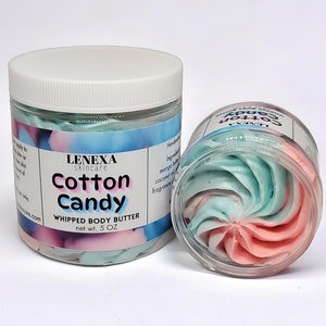 Cotton Candy Whipped Body Butter Shea Butter Moisturizer All Natural Vegan Skin Care For Dry Skin Cotton Candy Body Lotion