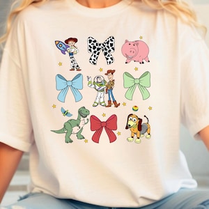 Pixar Toy Story T-shirt, Coquette Bows Watercolor Disney Toy Story Shirt, Woody Jessie Buzz Alien Rex Tee, Disneyland Family Matching Trip