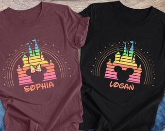 Disney Mickey Minnie Shirt, Disney Castle Family Matching Shirt, Disney Vacation Shirt, Retro Castle, Disneyland Trip, Magic Kingdom Shirts