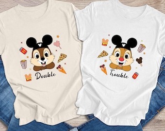 Double Trouble Shirt, Chip And Dale Shirt, Disney Couple Shirts, Disney Kids Shirt, Disney Trip Shirt, Disney Matching Shirt, Toddler Tee