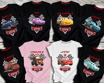 Mcqueen Birthday Shirt, Cars Family Birthday shirts, Disney Cars Birthday Shirt, Personalized shirt, Boy's Birthday shirt, Mater Birthday,