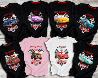 Disney Cars Family Shirt, Custom Lightning Mcqueen Shirt, Family Matching Shirt, Lightning Mcqueen Car Shirt, Disney Cars Shirt