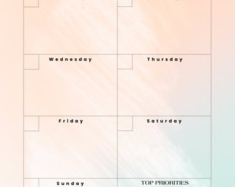 Weekly Planner | Minimalist Digital Weekly Planner