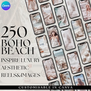 ラグジュアリー BOHO ビーチ コンテンツ ライブラリ 美的 ストーリー テンプレート リール すぐに使える ベージュ クリーム ホワイト デジタル マーケティング 顔なし Instagram