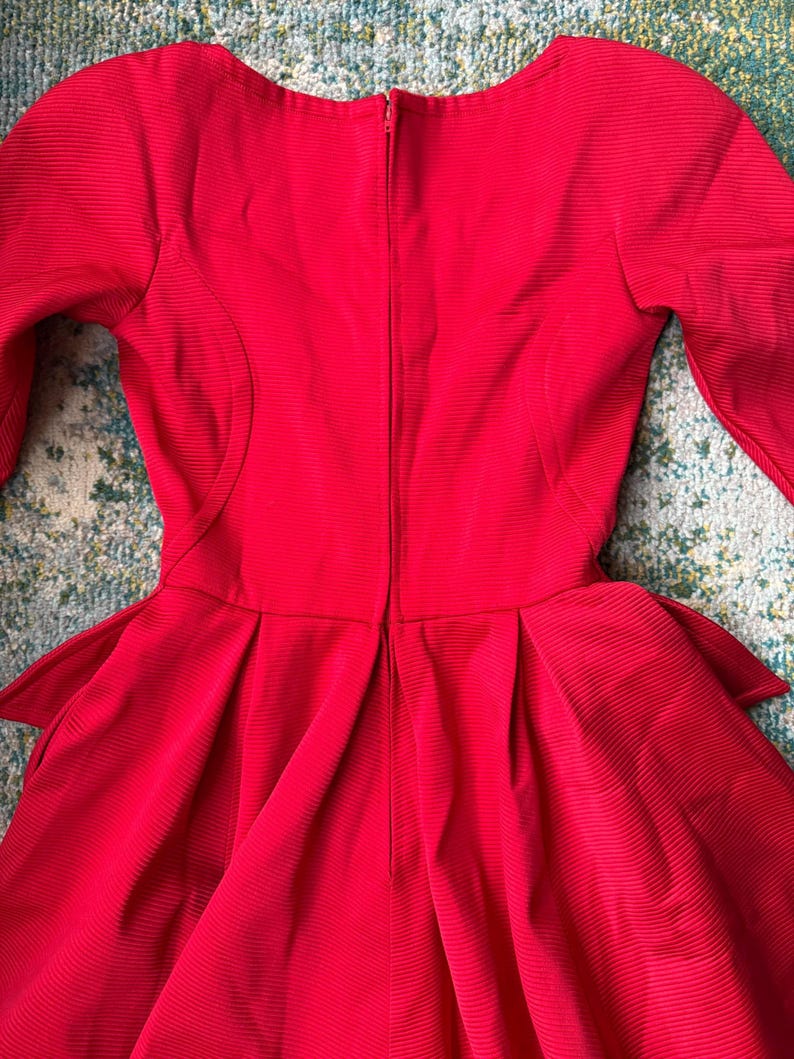 Vintage Riff’s custom hand made red rosette button dress, size small / coastal cowgirl / western rock / vintage dresses / 80s style image 10