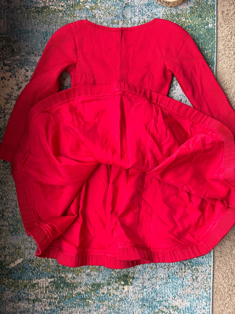 Vintage Riff’s custom hand made red rosette button dress, size small / coastal cowgirl / western rock / vintage dresses / 80s style image 5