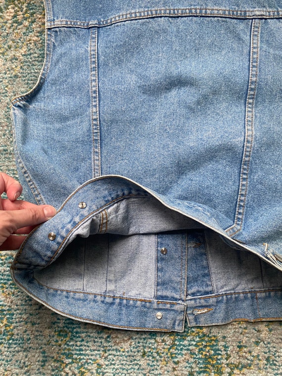 Vintage 1990s PS Gitano denim jean vest, size sma… - image 4