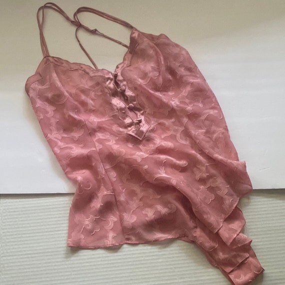 Vintage 80s  gold label Victoria’s Secret floral … - image 1