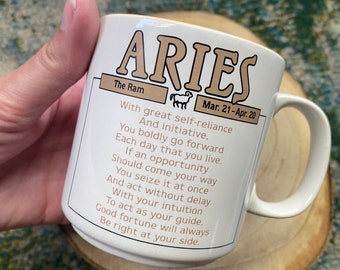 Vintage Aries The Ram by Papél horoscope coffee tea mug / vintage mugs / Aries mug / horoscope mug / kitchen decor