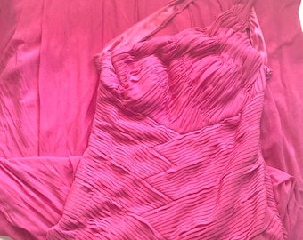 Vintage Y2K Sue Wong Nocturne layered tulle pink Barbiecore prom formal homecoming dress gown, size 12