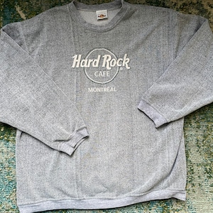 Vintage Hard Rock Cafe Montreal Canada gray logo sweatshirt, size XL / oversized sweatshirt / retro / vintage tops / 90s memorabilia