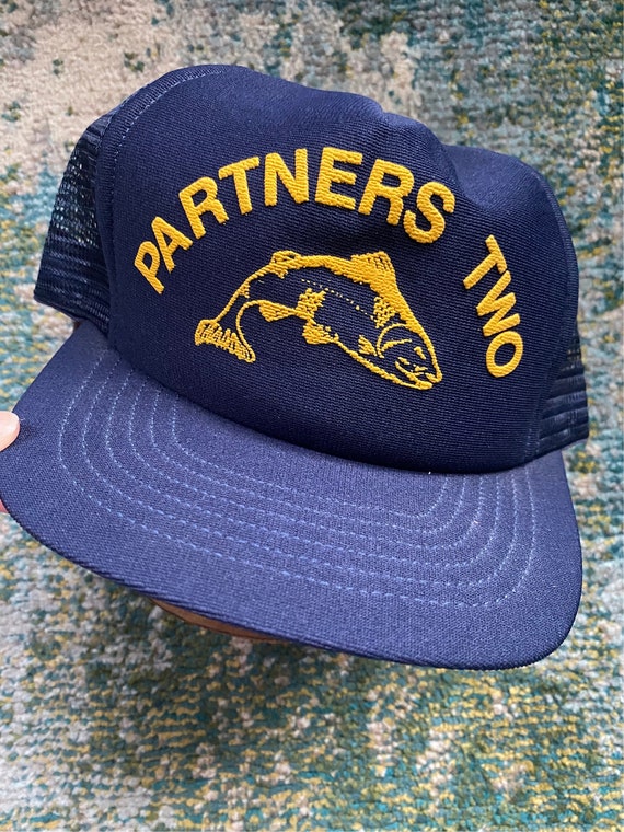 Vintage Partners Two big fish logo navy blue snap… - image 2