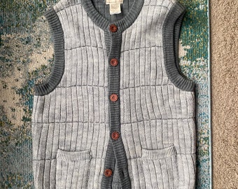 Vintage Campus Rugged Country gray button down sweater vest, size large / retro sweater vest / 80s style / 90s style / vintage sweater