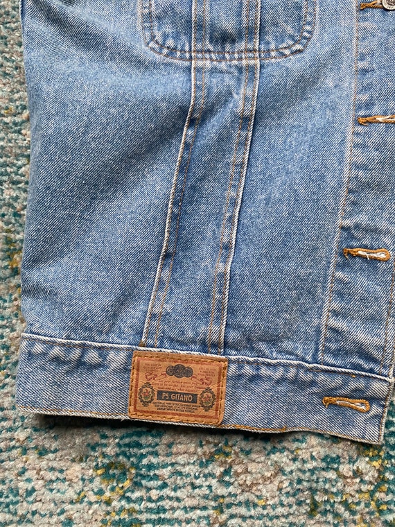 Vintage 1990s PS Gitano denim jean vest, size sma… - image 7