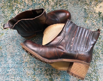 Vintage Y2K ART Company Boxing Boots in Brown Leather - 2000s