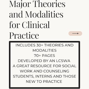 Social Work and Counseling Resource: Major Theories and Modalities for Clinical Practice