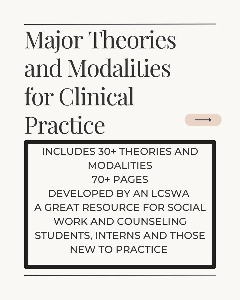 Social Work and Counseling Resource: Major Theories and Modalities for ...