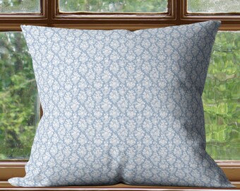 Natural blue floral cushion cover, Pillowcase, Decorative cushion cover, Gift for someone special