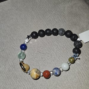Solar System 9 Planet Crystal Stretch Diffuser Bracelet