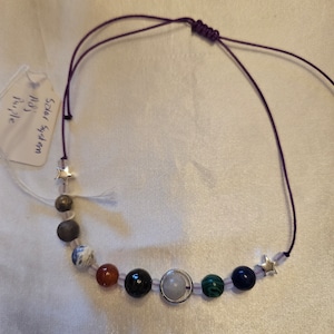 Solar System 8 Planet Crystal Adjustable Bracelet