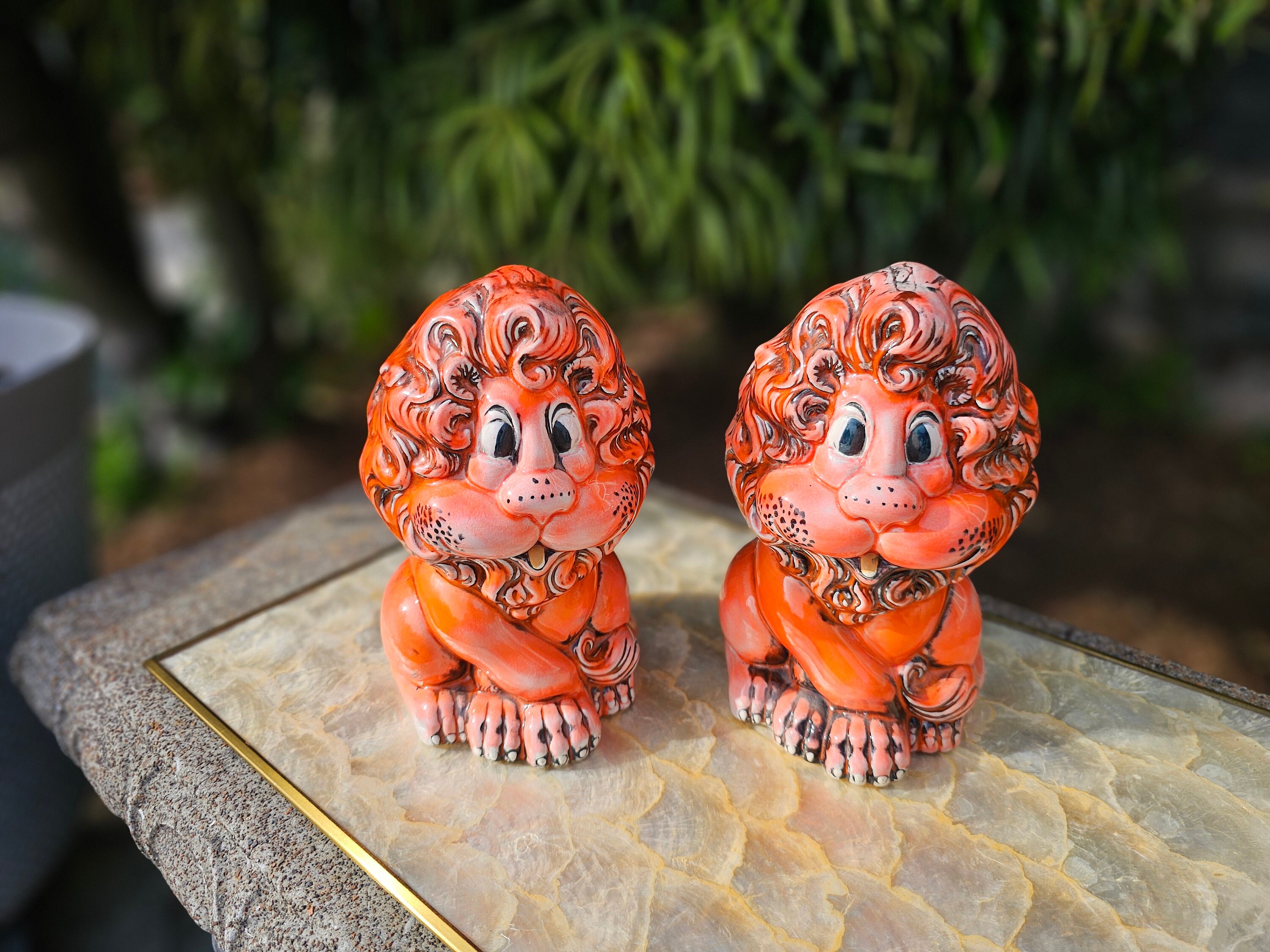 Retro MCM Ceramic Lion, Atlantic City Mold, Kitsch Large Figurine