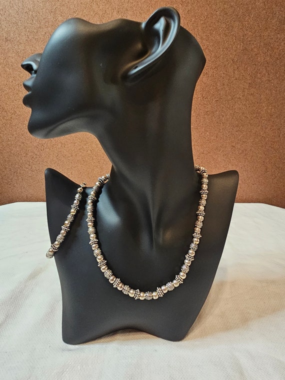 Vintage Napier Silver Toned Necklace and Bracelet 