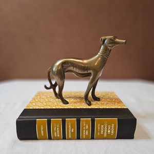 Mid-Century Modern (MCM) Solid Brass Whippet / Greyhound Dog Figurine