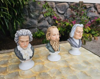 Vintage Lefton Music Composer Bust, Kitschy Elegant Piano Decor, CHOOSE from Beethoven, Brahms, Liszt, Collector Gift, Grannycore