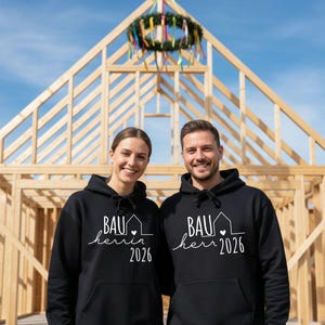 Hoodie als cadeau voor huizenbouwers in 2026 | Hoodie voor huizenbouwers | Nieuwbouwcadeau voor de oplevering van het hoogste punt