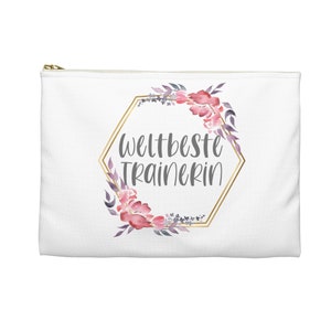 Cosmetic bag world's best trainer gift flowers image 2