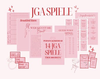 14 JGA Spiele & 800 Ideen | Junggesellinnenabschied Planung | Hochzeitsspiele JGA Frauen | JGA Bundle personalisiert | Team Braut Spiele Pdf