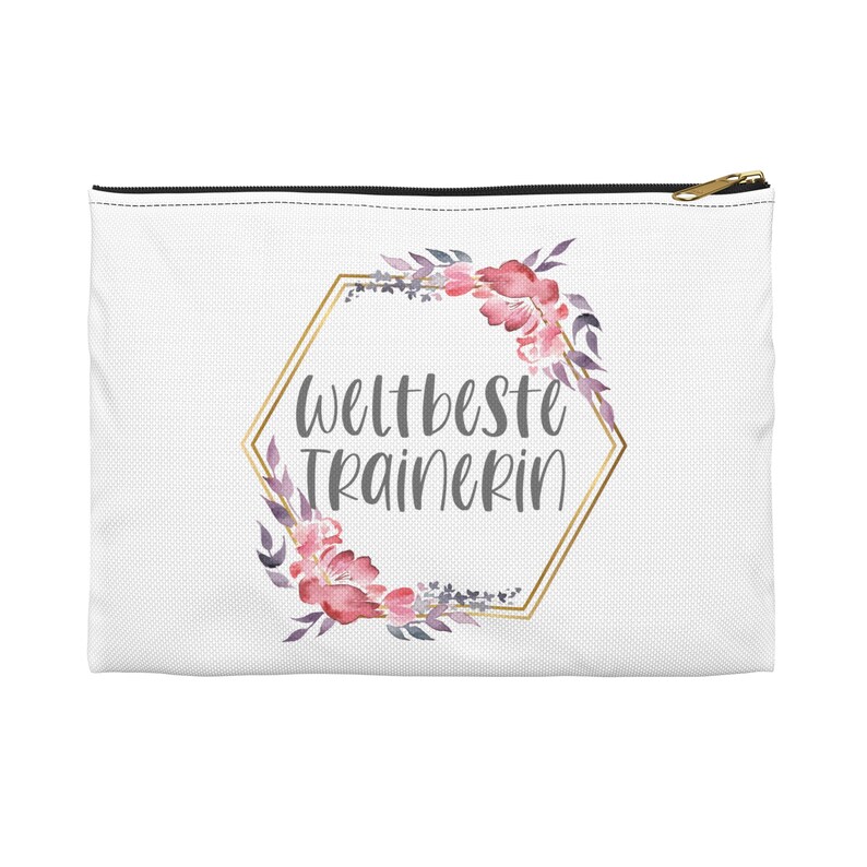 Cosmetic bag world's best trainer gift flowers image 5