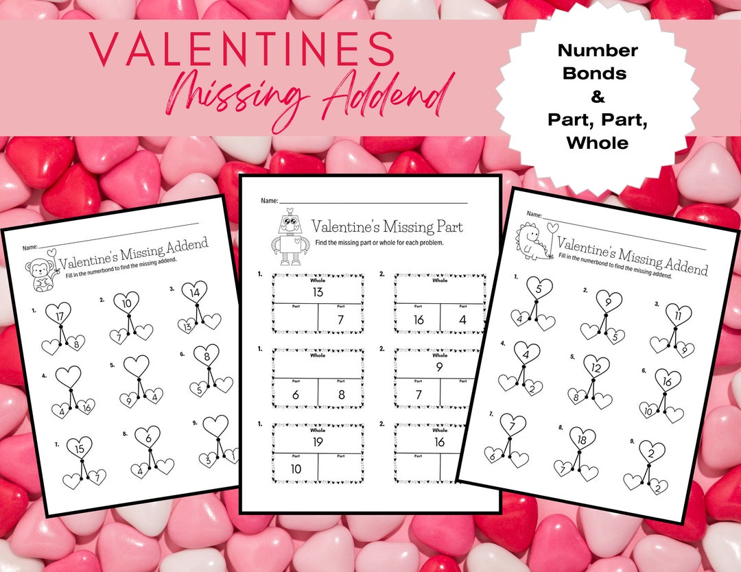 Valentine's Missing Addends - Etsy