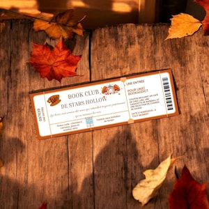 Ticket-Bookclub-Lesezeichen von Stars Hollow, Gilmore Girls, Büchergeschenke, Herbst-Lesezeichen, gemütliches Lesezeichen