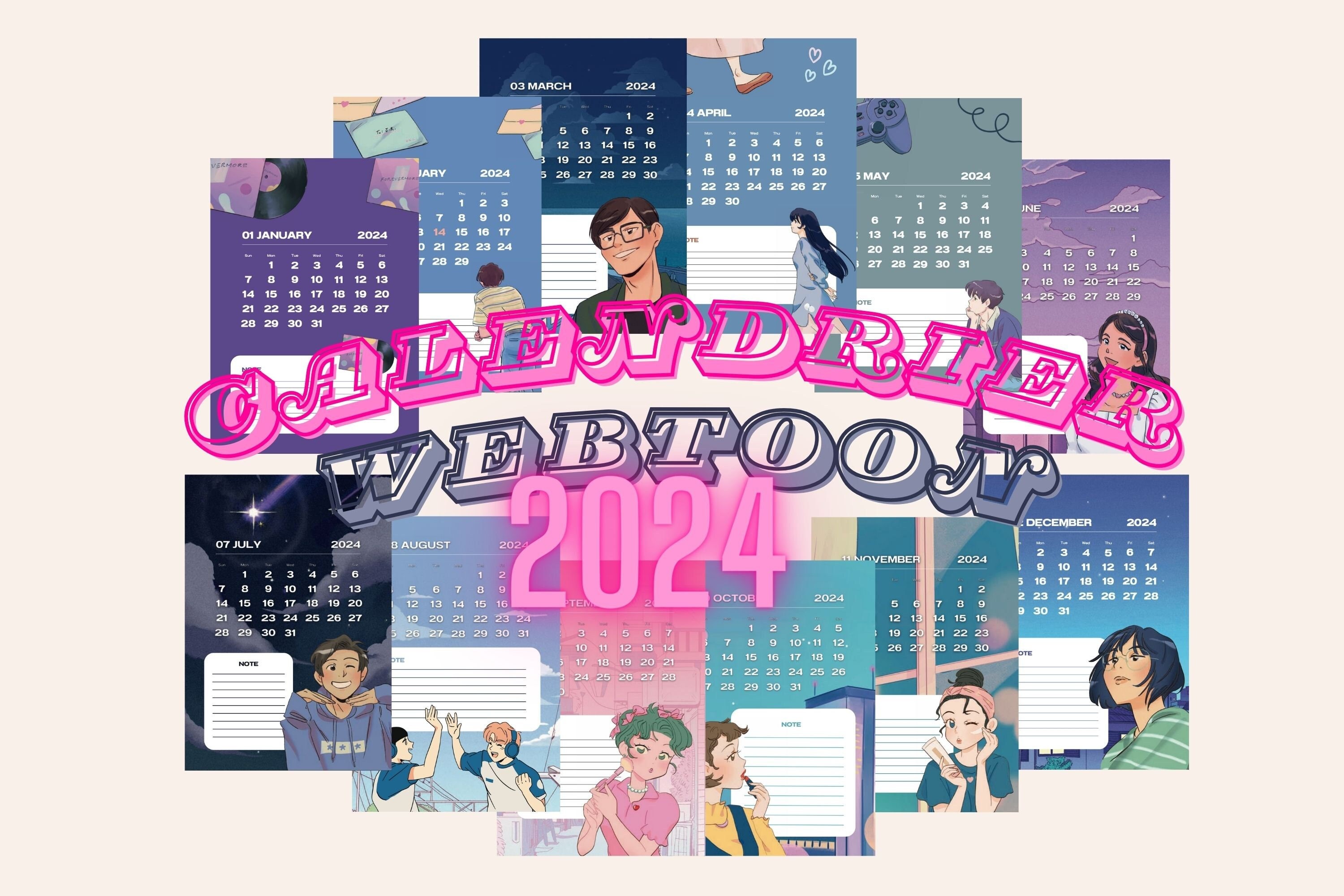 Webtoon Calendar 2024 Etsy